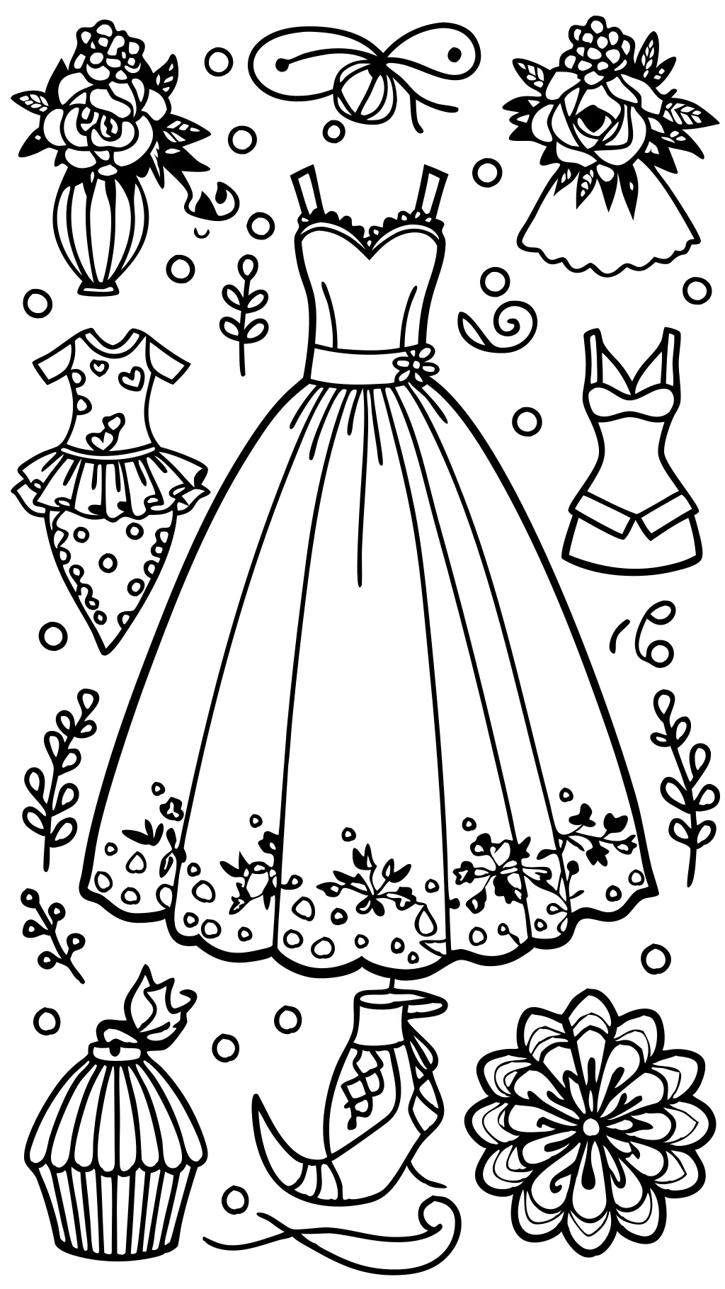 coloring pages of wedding dresses